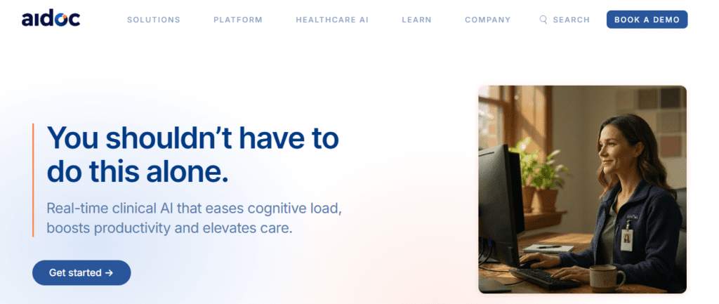 Aidoc AI: Widely used in hospitals to analyze CT scans