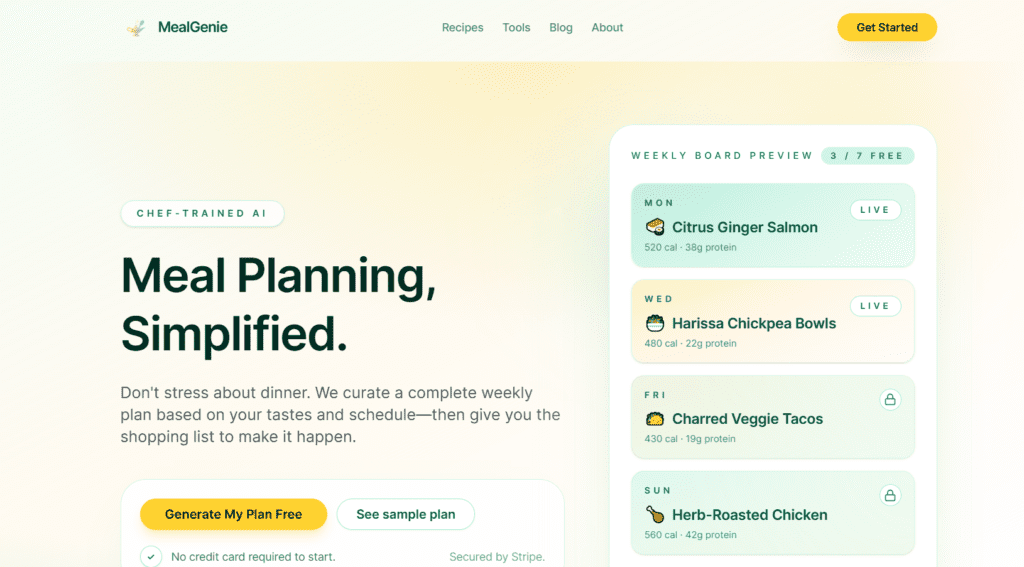 MealGenie - AI-Powered Meal Planning Made Simple